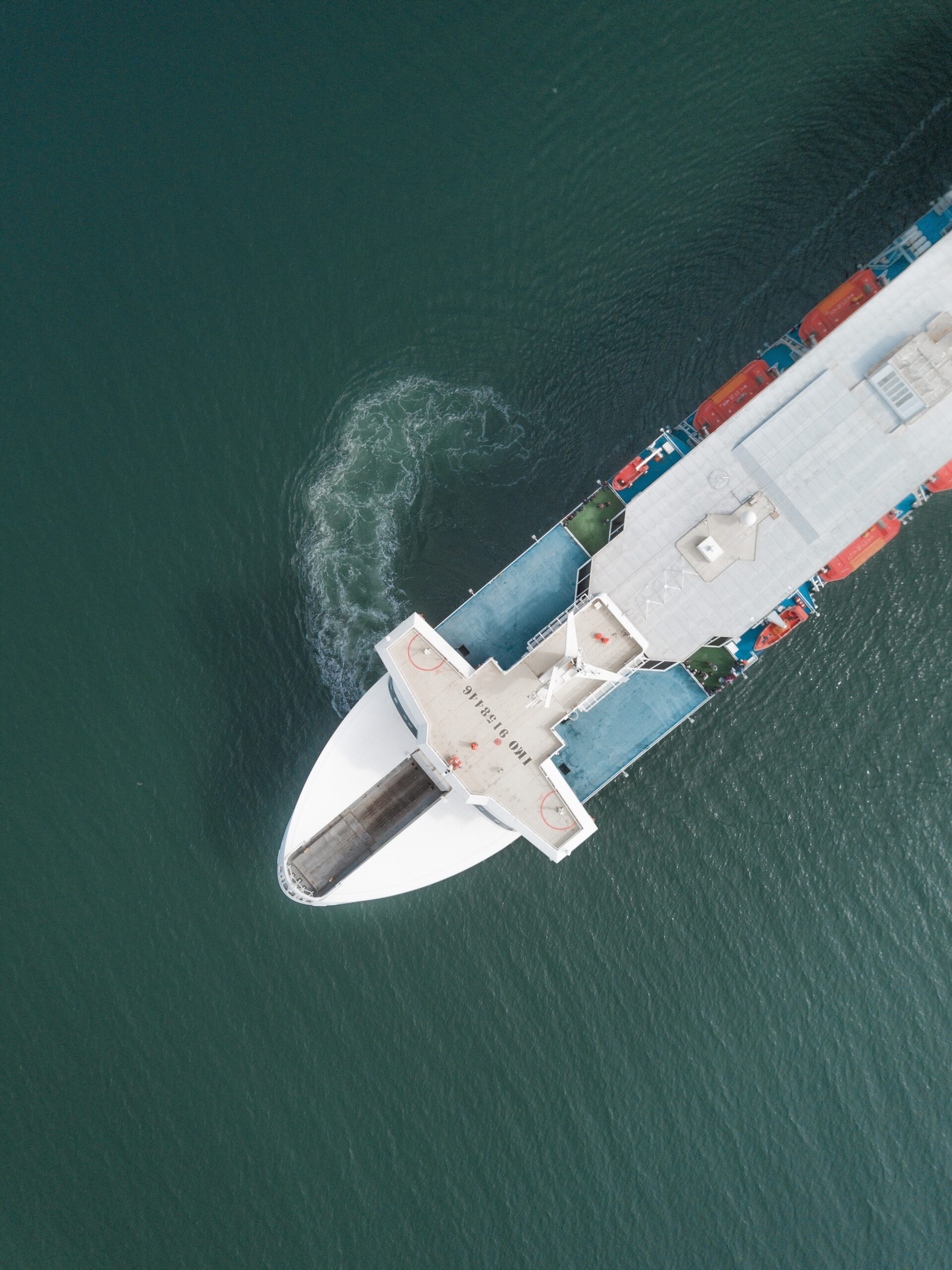 Aerial photograph of a public ferry transport taken in Manly, Sydney